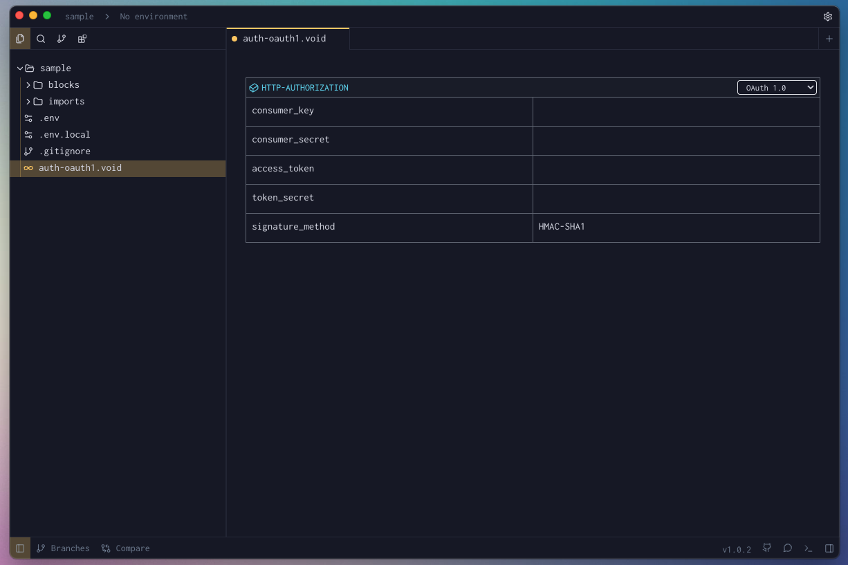 Authorization OAuth1 Slash Command
