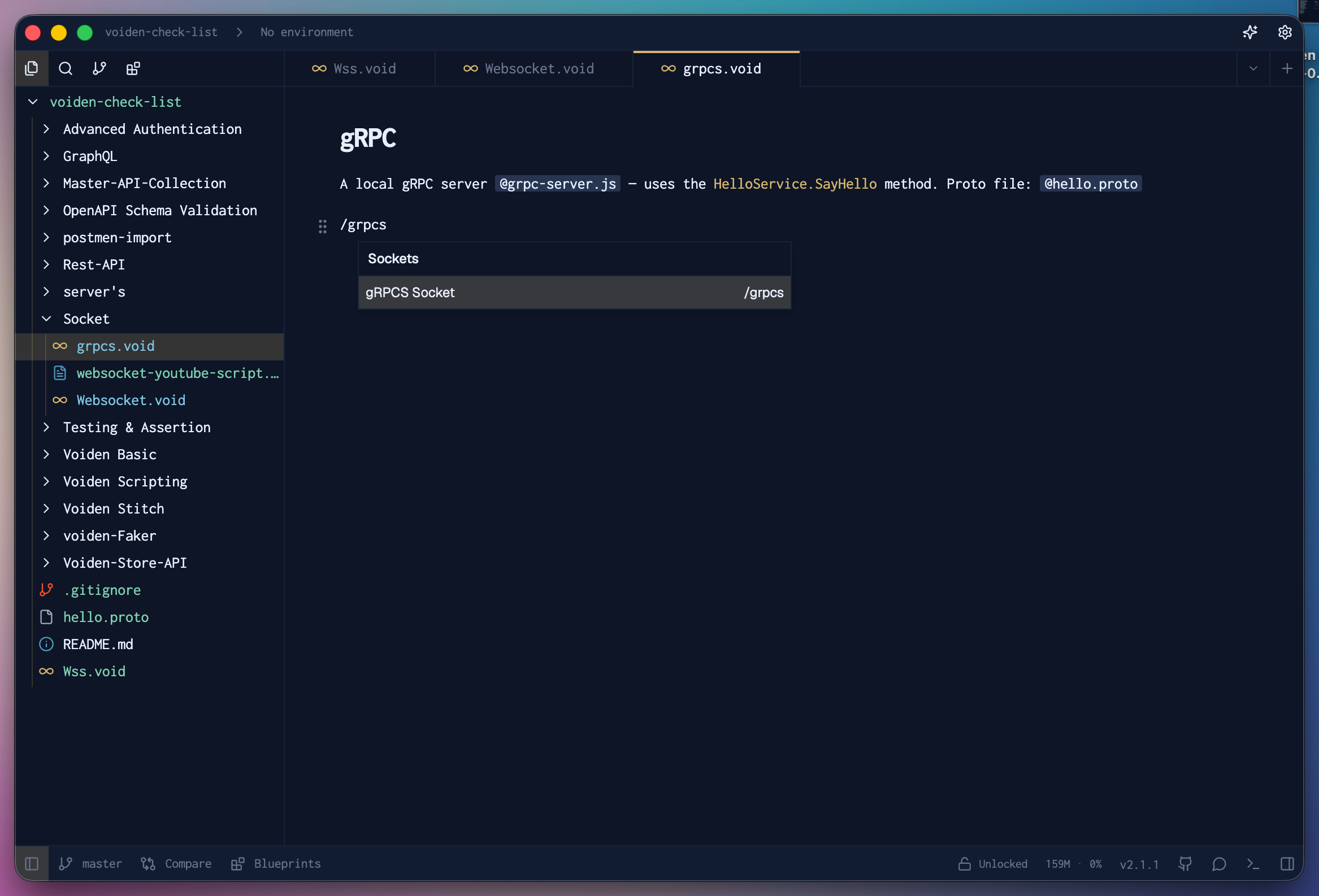gRPC block setup