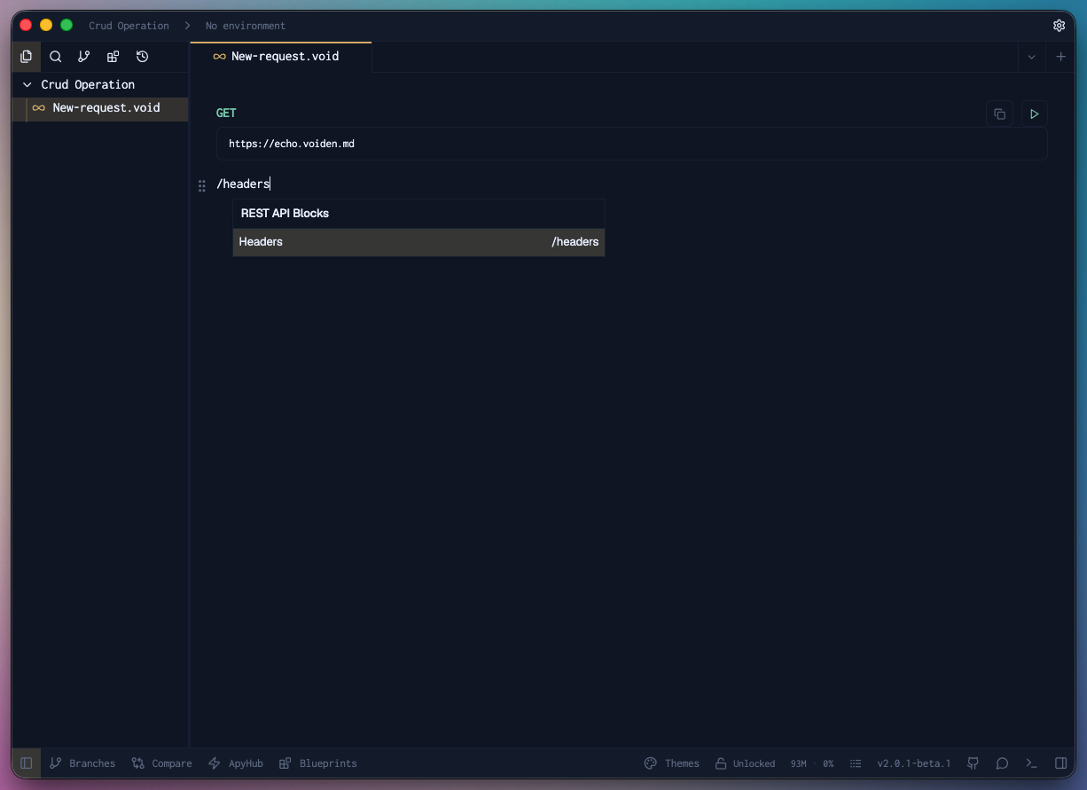 Headers Block Slash Command