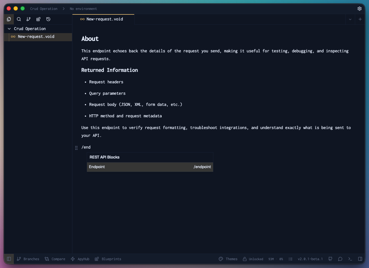 Creating a request block